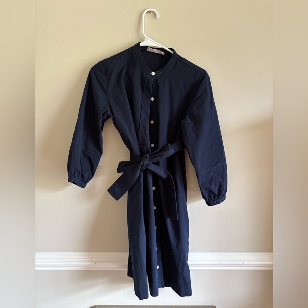 Navy Everlane button down dress 0 w pockets